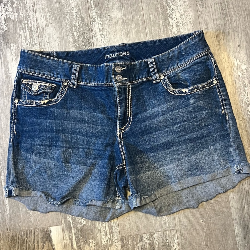 Two Button Denim Shorts